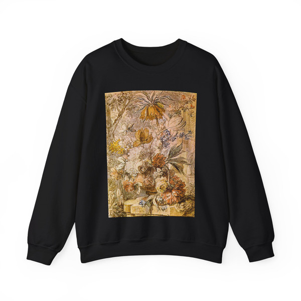 HUYSUM, Jan van - Vase with Flowers (Artwork) Crewneck Sweatshirt