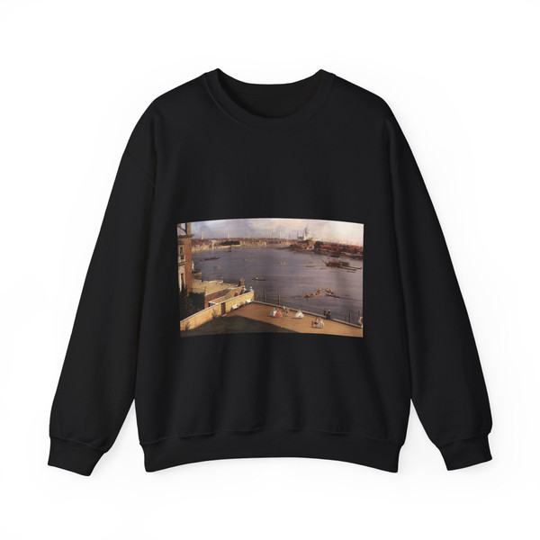 CANALETTO - The Thames and the City of London from Richmond House (detail) (Artwork) Crewneck Sweatshirt