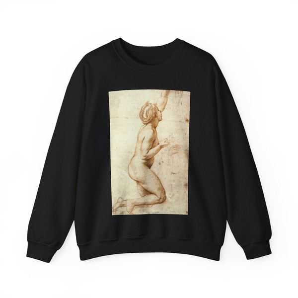 RAFFAELLO Sanzio - Kneeling Nude Woman (Artwork) Crewneck Sweatshirt