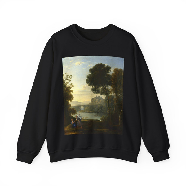 CLAUDE LORRAIN - Landscape with Hagar and the Angel (Artwork) Crewneck Sweatshirt