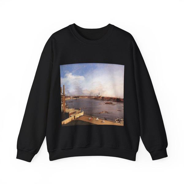 CANALETTO - The Thames and the City of London from Richmond House (Artwork) Crewneck Sweatshirt