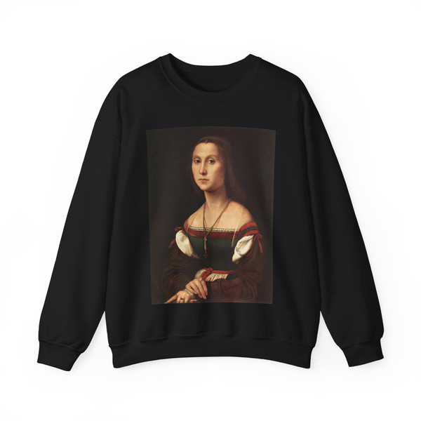 RAFFAELLO Sanzio - Portrait of a Woman (La Muta) (Artwork) Crewneck Sweatshirt