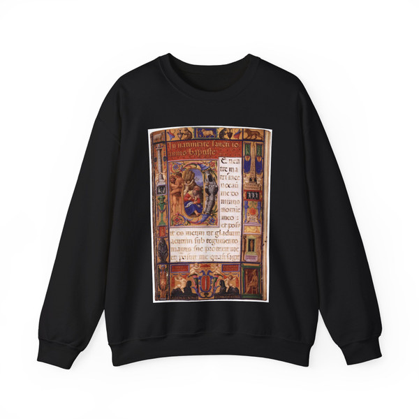CLOVIO, Giulio - Page from the Colonna Missale (Artwork) Crewneck Sweatshirt