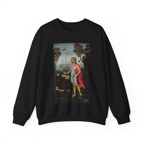 JACOPO del Sellaio - Saint John the Baptist (Artwork) Crewneck Sweatshirt