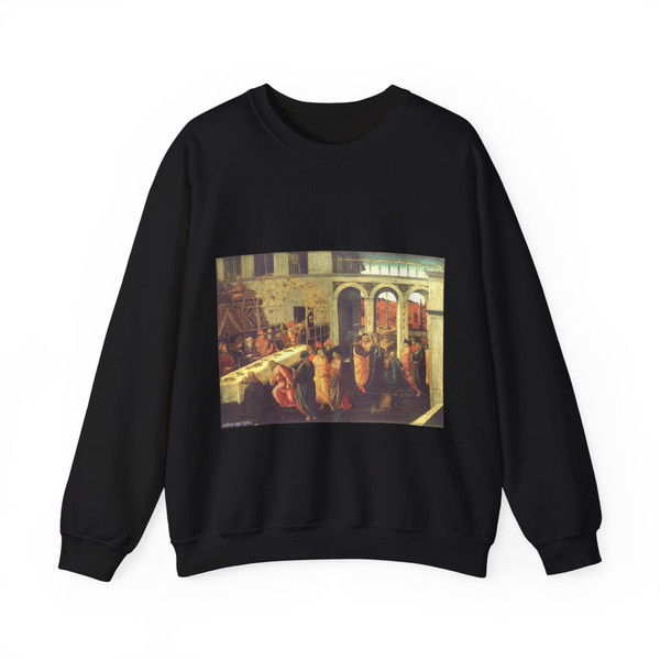 JACOPO del Sellaio - The Banquet of Ahasuerus (Artwork) Crewneck Sweatshirt