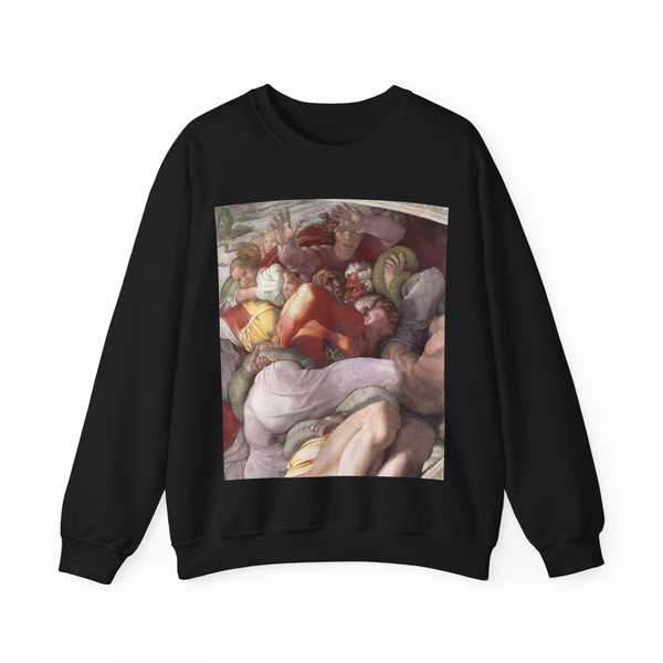 MICHELANGELO, Buonarroti - The Brazen Serpent (detail)2 (Artwork) Crewneck Sweatshirt