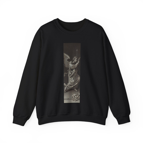 COECKE VAN AELST, Pieter - The Archangel Gabriel - Reverse of Left Hand Shutter (Artwork) Crewneck Sweatshirt