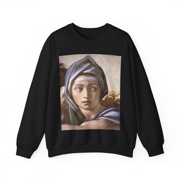 MICHELANGELO, Buonarroti - The Delphic Sibyl (detail) (Artwork) Crewneck Sweatshirt