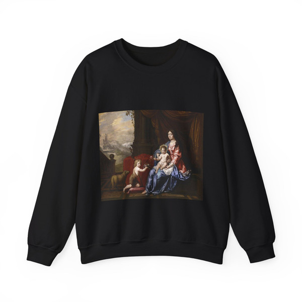 JANSSENS, Victor Honore - Virgin with Child and the Infant St John the Baptist (Artwork) Crewneck Sweatshirt