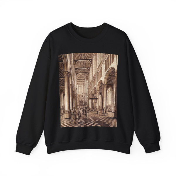 COESERMANS, Johannes - Interior of the Nieuwe Kerk, Delft (Artwork) Crewneck Sweatshirt