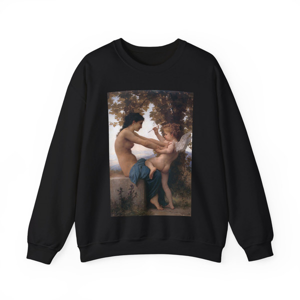 Jeune_fille_se_defendant_contre_lamour (Artwork) Crewneck Sweatshirt