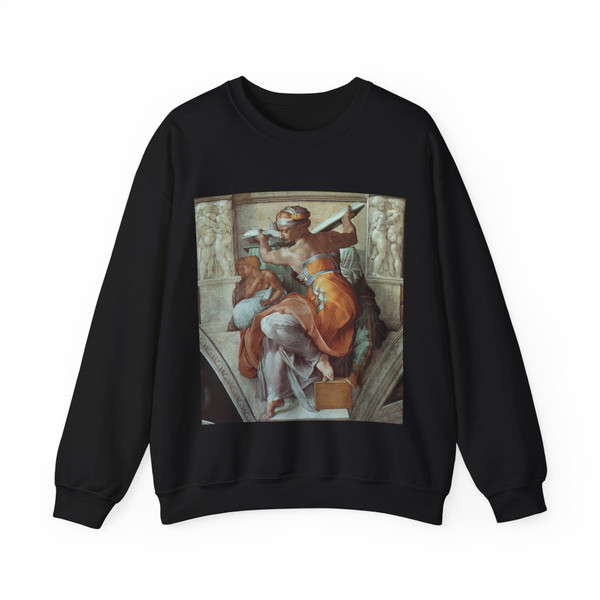MICHELANGELO, Buonarroti - The Libyan Sibyl_1 (Artwork) Crewneck Sweatshirt