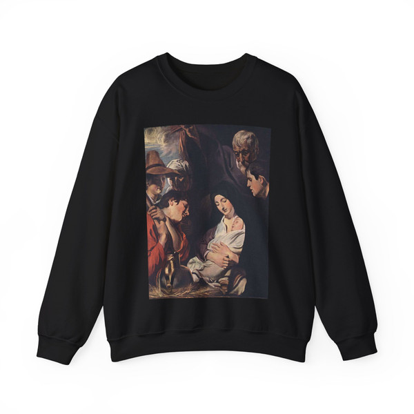 JORDAENS, Jacob - Adoration of the Shepherds (Artwork) Crewneck Sweatshirt