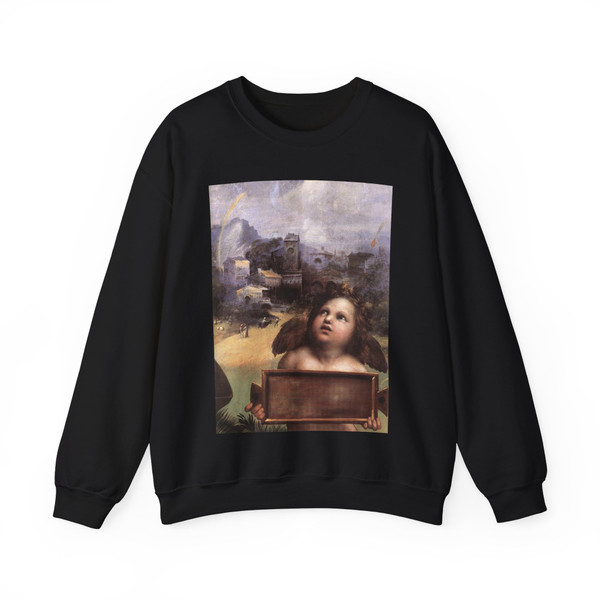 RAFFAELLO Sanzio - The Madonna of Foligno (detail) (Artwork) Crewneck Sweatshirt