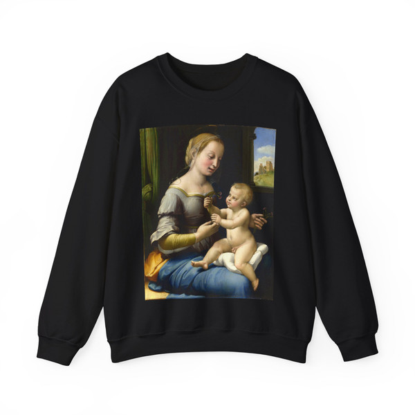 RAFFAELLO Sanzio - The Madonna of the Pinks (La Madonna dei Garofani) (Artwork) Crewneck Sweatshirt