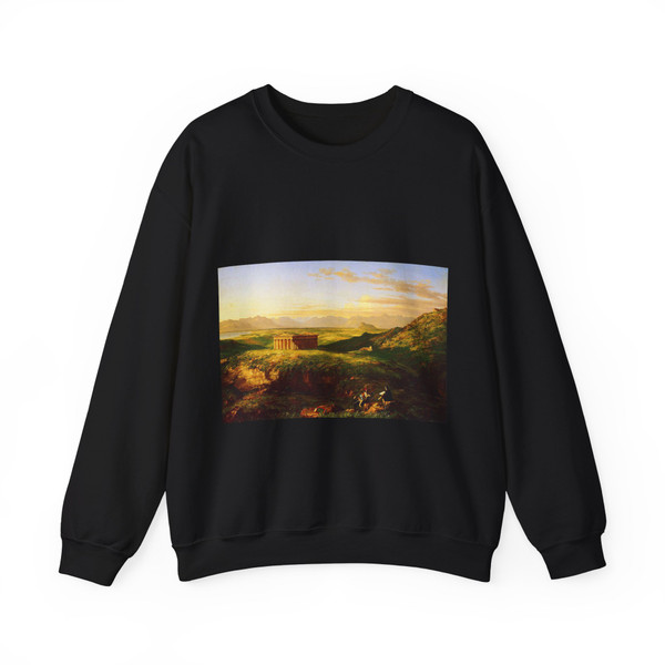 COLE, Thomas - The Temple of Segesta with the Artist Sketching (Artwork) Crewneck Sweatshirt
