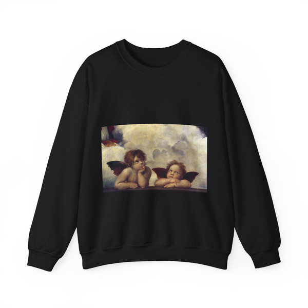 RAFFAELLO Sanzio - The Sistine Madonna (detail)2 (Artwork) Crewneck Sweatshirt