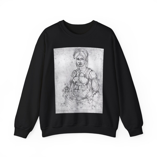 MICHELANGELO, Buonarroti -Drawing--Drawing- 3colonna (Artwork) Crewneck Sweatshirt