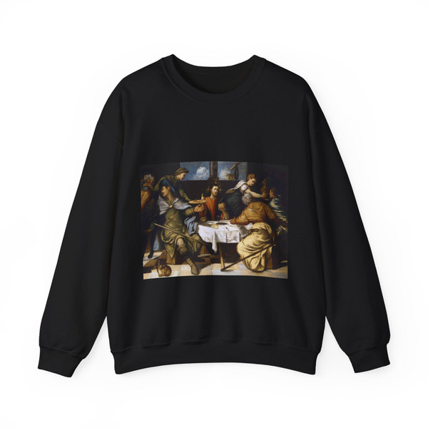 TINTORETTO, Jacopo Robusti - The Supper at Emmaus (Artwork) Crewneck Sweatshirt