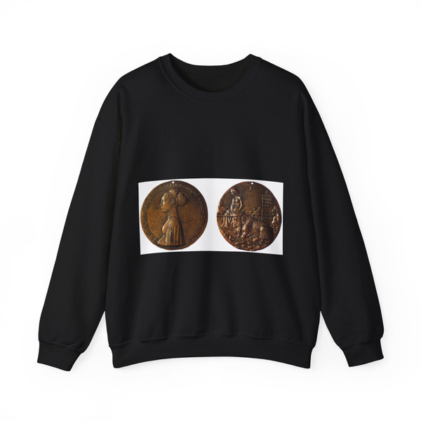 PISANELLO  -medals- Medal of Cecilia Gonzaga (obverse and reverse) (Artwork) Crewneck Sweatshirt