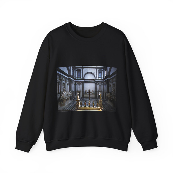 MICHELANGELO, Buonarroti -Medicis- View of the Medici Chapel (Artwork) Crewneck Sweatshirt