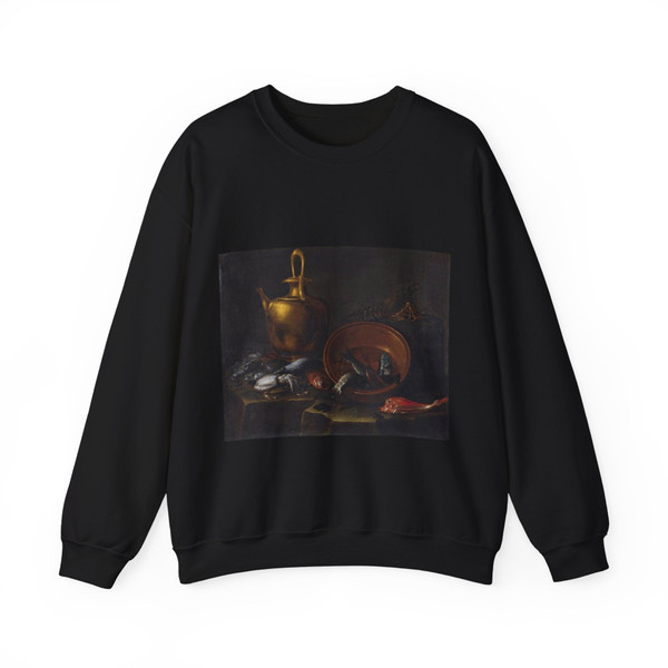 RECCO, Giuseppe - Still-Life with Fish (Artwork) Crewneck Sweatshirt