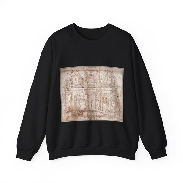 MICHELANGELO, Buonarroti -Pope Julius II- Tomb of Julius II2 (Artwork) Crewneck Sweatshirt