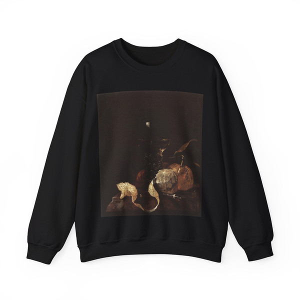 KALF, Willem - Still-Life with Lemon, Oranges and Glass of Wine (Artwork) Crewneck Sweatshirt