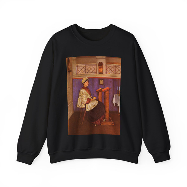 KAUFMANN, Isidor - Young Woman in the Synagogue (Artwork) Crewneck Sweatshirt