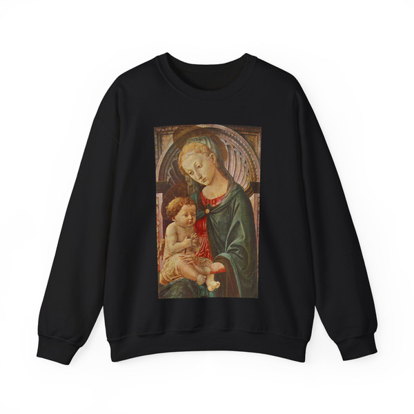 PESELLINO Francesco - Madonna with Child (Artwork) Crewneck Sweatshirt