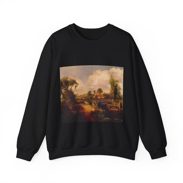CONSTABLE, John - Landscape Boys Fishing (Artwork) Crewneck Sweatshirt