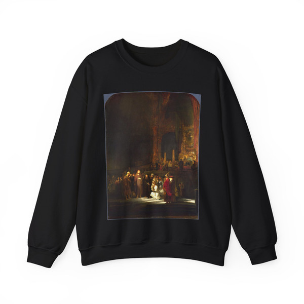 REMBRANDT Harmenszoon van RIJN - The Woman taken in Adultery (Artwork) Crewneck Sweatshirt