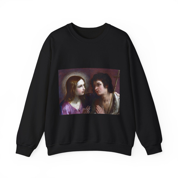 RENI, Guido - Christ embracing Saint John the Baptist (Artwork) Crewneck Sweatshirt