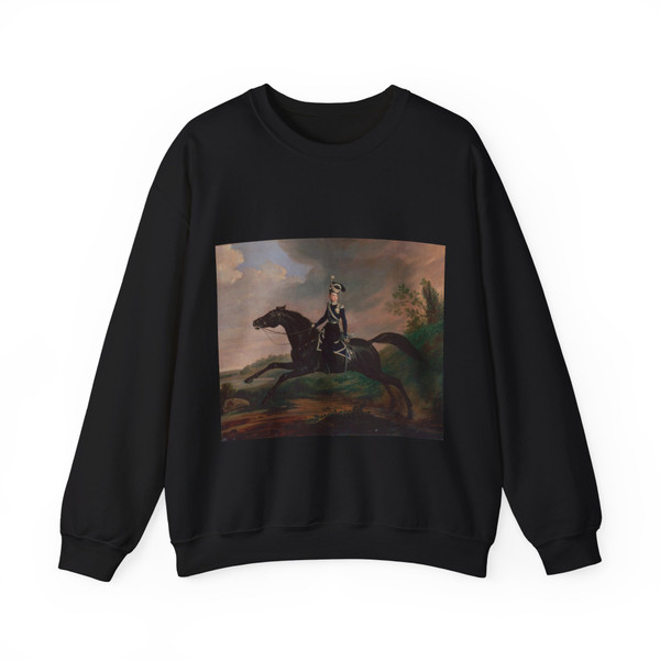 KRUGER, Franz - Equestrian Portrait of Grand Prince Alexander Nikolayevich (Artwork) Crewneck Sweatshirt