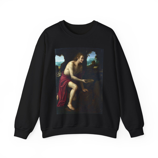 PIAZZA DA LODI, Martino - Saint John the Baptist in the Desert (Artwork) Crewneck Sweatshirt