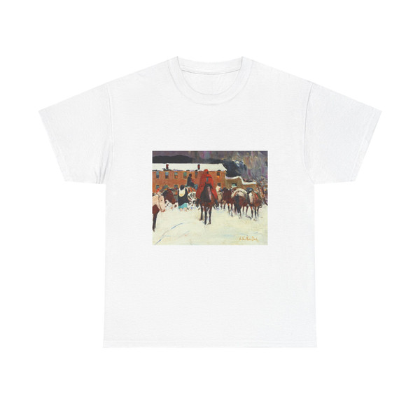 Laverne Nelson Black Taos - Winter Plaza (Native Americans in Art) T-Shirt