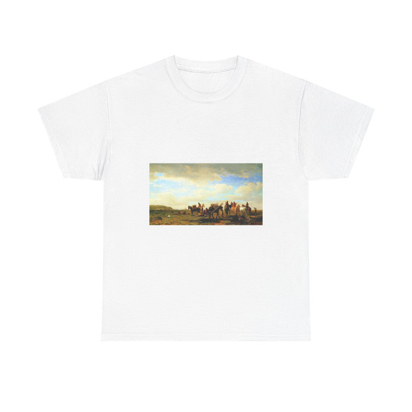 Albert Bierstadt - Indians Traveling Near Fort Laramie (Native Americans in Art) T-Shirt