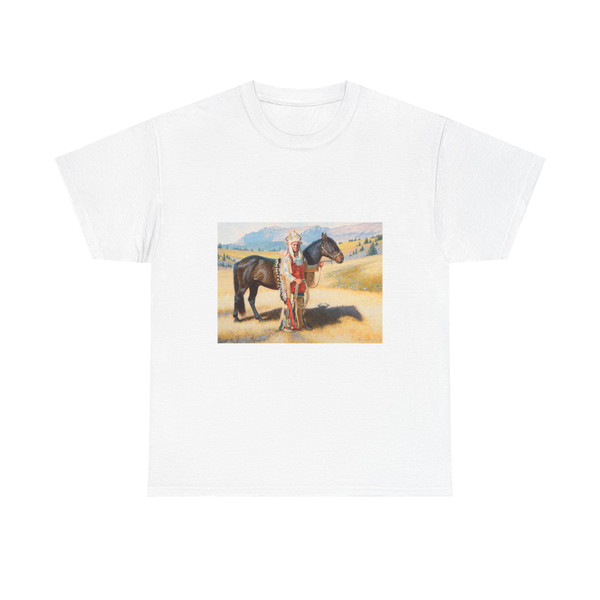 Tom Saubert - White Quiver - Blackfeet Horse Raider (Native Americans in Art) T-Shirt