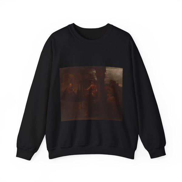 REMBRANDT Harmenszoon van RIJN - Christ and the Woman of Samaria, 1659, 60x75 cm, E (Artwork) Crewneck Sweatshirt
