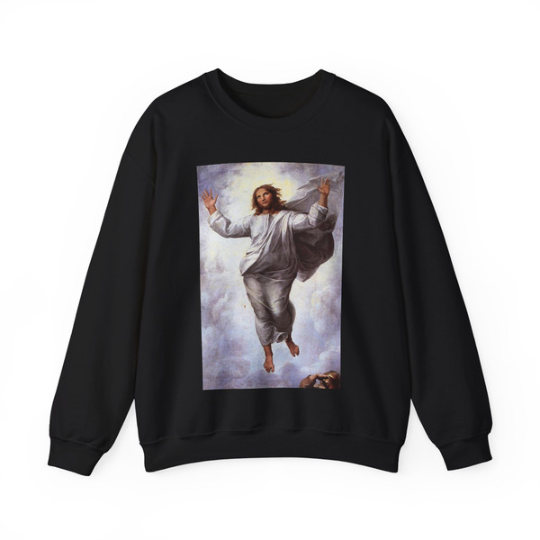 RAFFAELLO Sanzio - The Transfiguration (detail)2 (Artwork) Crewneck Sweatshirt
