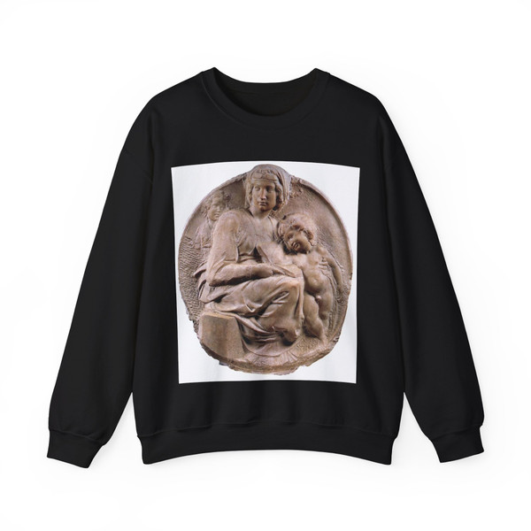 MICHELANGELO, Buonarroti - Madonna (Tondo Pitti) (Artwork) Crewneck Sweatshirt
