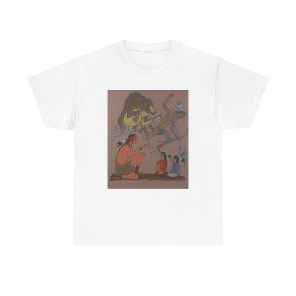 Andrew Van Tsihnahjinnie - Navajo Elder Storyteller and his Young Audience (Native Americans in Art) T-Shirt