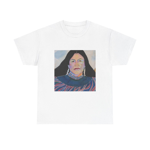 L. L. Lunde -  A wonderful portrait of a beautiful woman in a moonlit scene (Native Americans in Art) T-Shirt