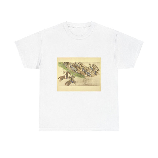 Bad Heart Bull, Amos (Tatanka Cante Sice) Opening of the Battle of the Little Big Horn (Native Americans in Art) T-Shirt