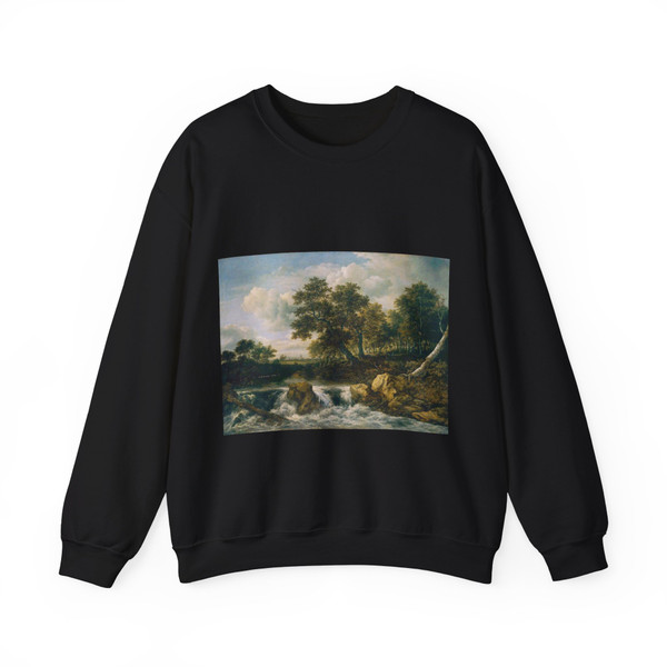 RUISDAEL, Jacob Isaackszon van - Landscape with Waterfall2 (Artwork) Crewneck Sweatshirt