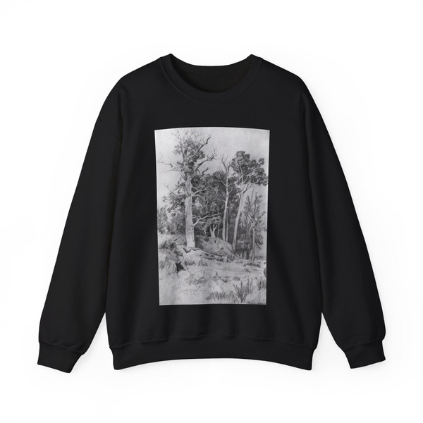 SHISKIN, Ivan Ivanovich - On the beach. Sestroreck 1885 (Artwork) Crewneck Sweatshirt