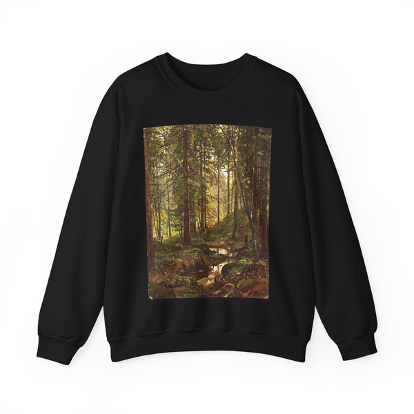 SHISKIN, Ivan Ivanovich - Stream in the woods. Siverskaya. Etude (Artwork) Crewneck Sweatshirt