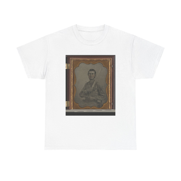 Private Simeon J. Crews of Co. F, 7Th Texas Cavalry Regiment, With Cut Down Saber and Revolver (U.S. Civil War) T-Shirt