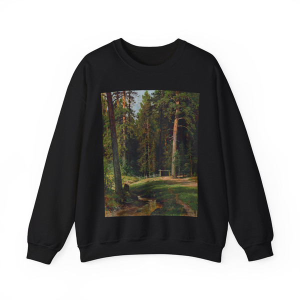 SHISKIN, Ivan Ivanovich - Edge of the Forest 1884 (Artwork) Crewneck Sweatshirt