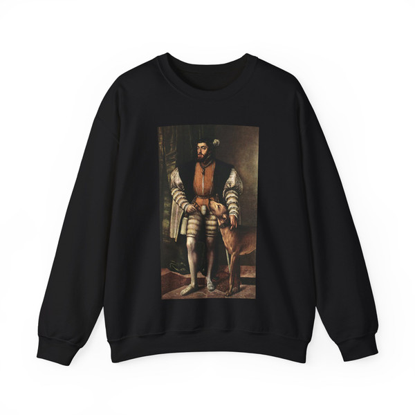 SEISENEGGER, Jacob - Portrait of Emperor Charles V (Artwork) Crewneck Sweatshirt
